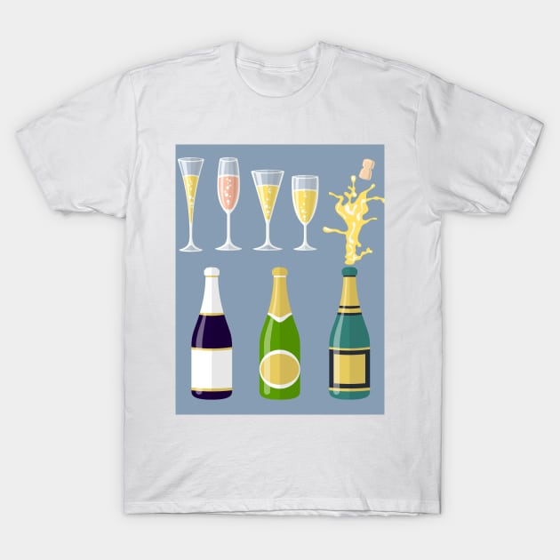 Champagne Art T-Shirt by NewburyBoutique